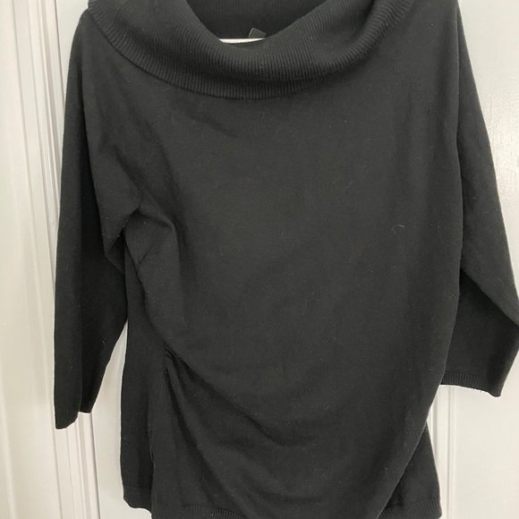 Ann Taylor fitted black turtleneck/cowl neck sweater - Picture 7 of 7